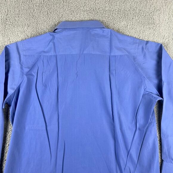 Giorgio Ferraro Men's 17.5-36/37 Blue Long Sleeve Button Up Single Needle Shirt - Picture 10 of 11